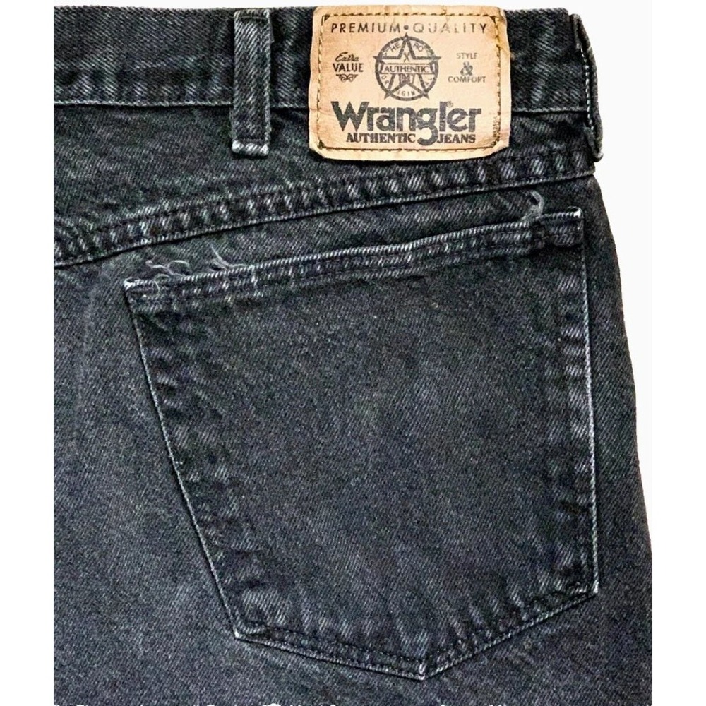 90s Wrangler Men's BLACK Cotton Western Denim Jeans Vtg Tag 38/30 Shrunk 37/29